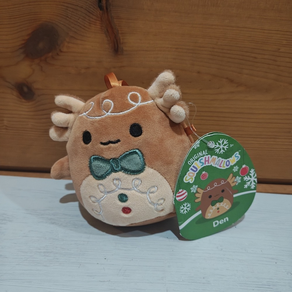 Ornament Den the Gingerbread Axolotl 4" Plush Holiday Christmas Squishmallows E4